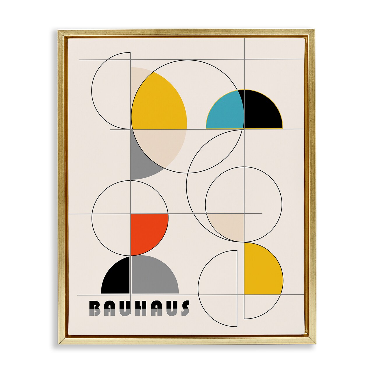 Stupell Industries Bauhaus Movement Geometrics Framed Floater Canvas Wall Art Design by Ioana Horvat